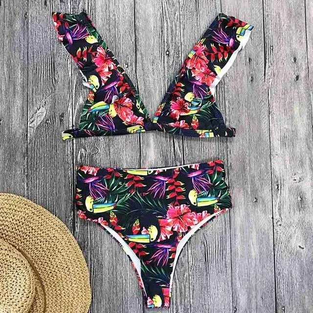 Kelly Tropical Ruffle Bikini