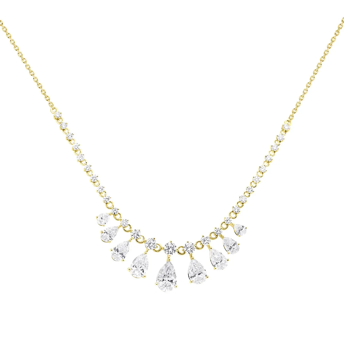 LAB GROWN Floating Pear Shaped Diamond Pendant
