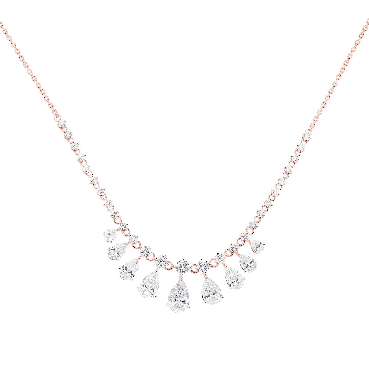 LAB GROWN Floating Pear Shaped Diamond Pendant