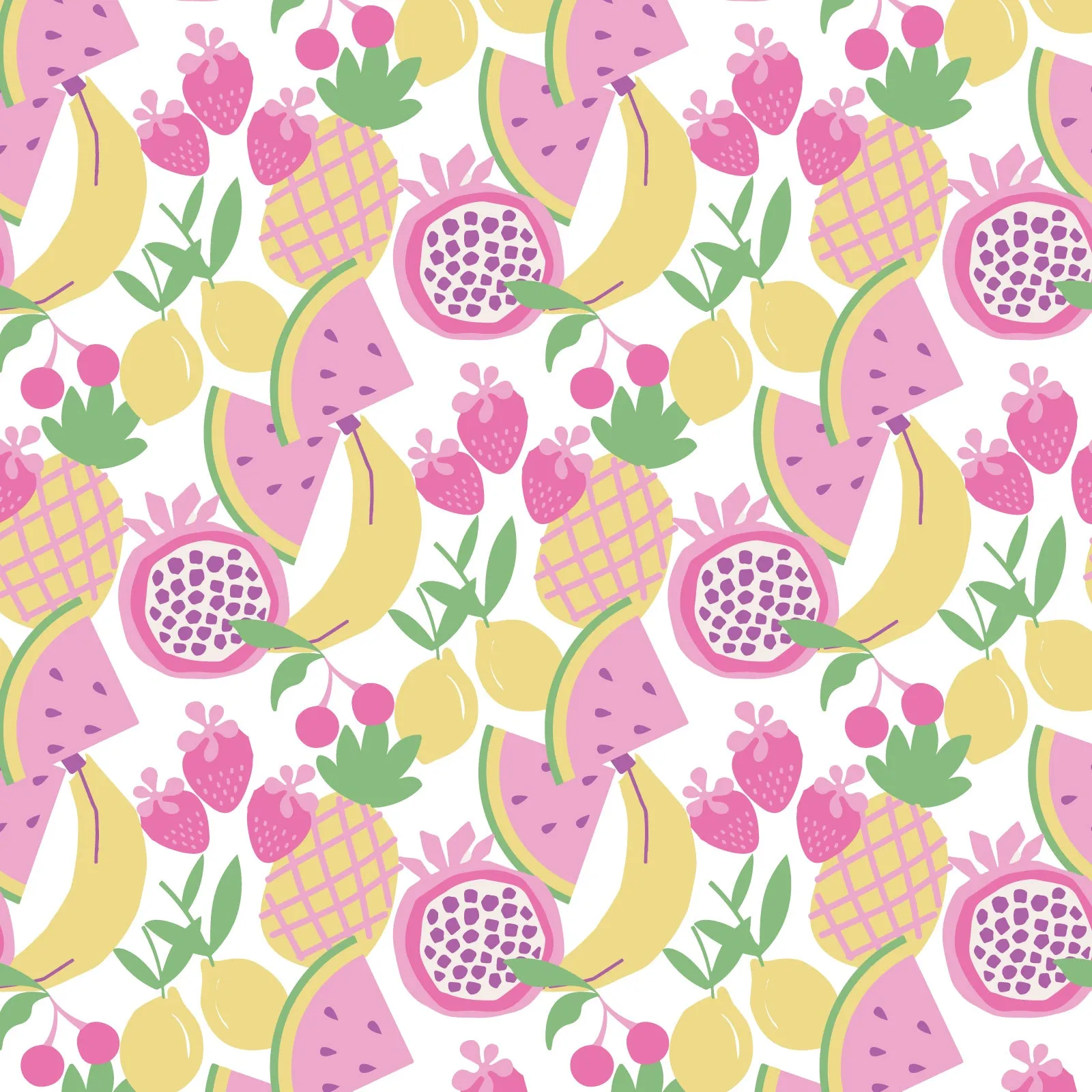 Landry Girls' Pima Cotton Short Set - Tropical Fruit