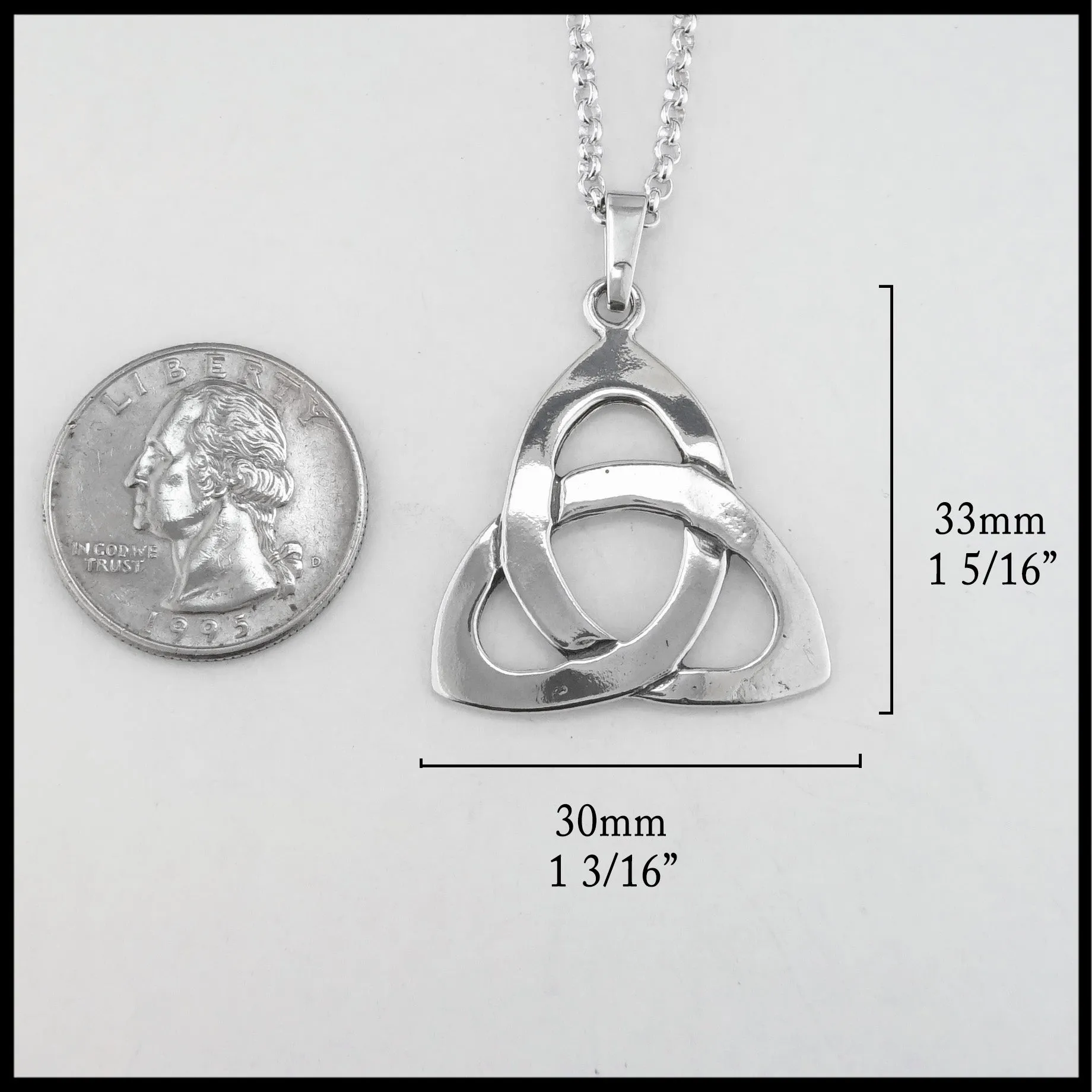 Large Trinity Pendant in Silver