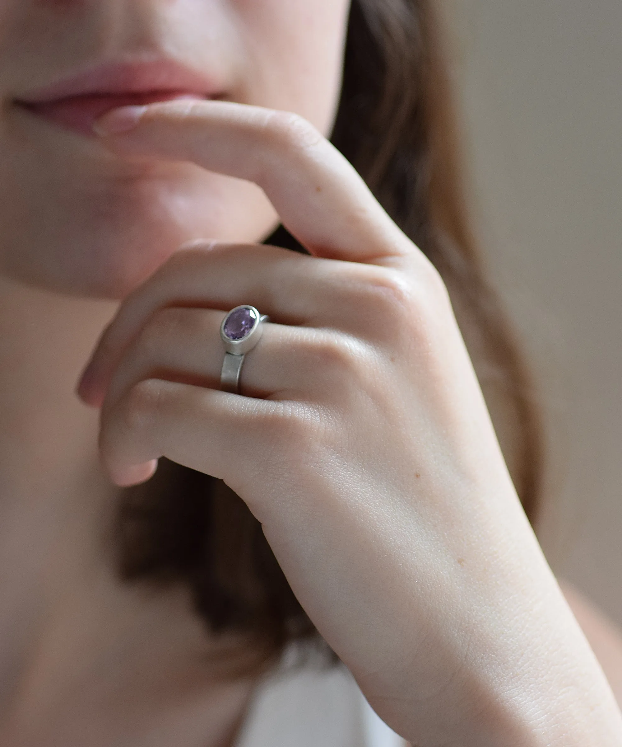Lavender Amethyst Sterling Ring