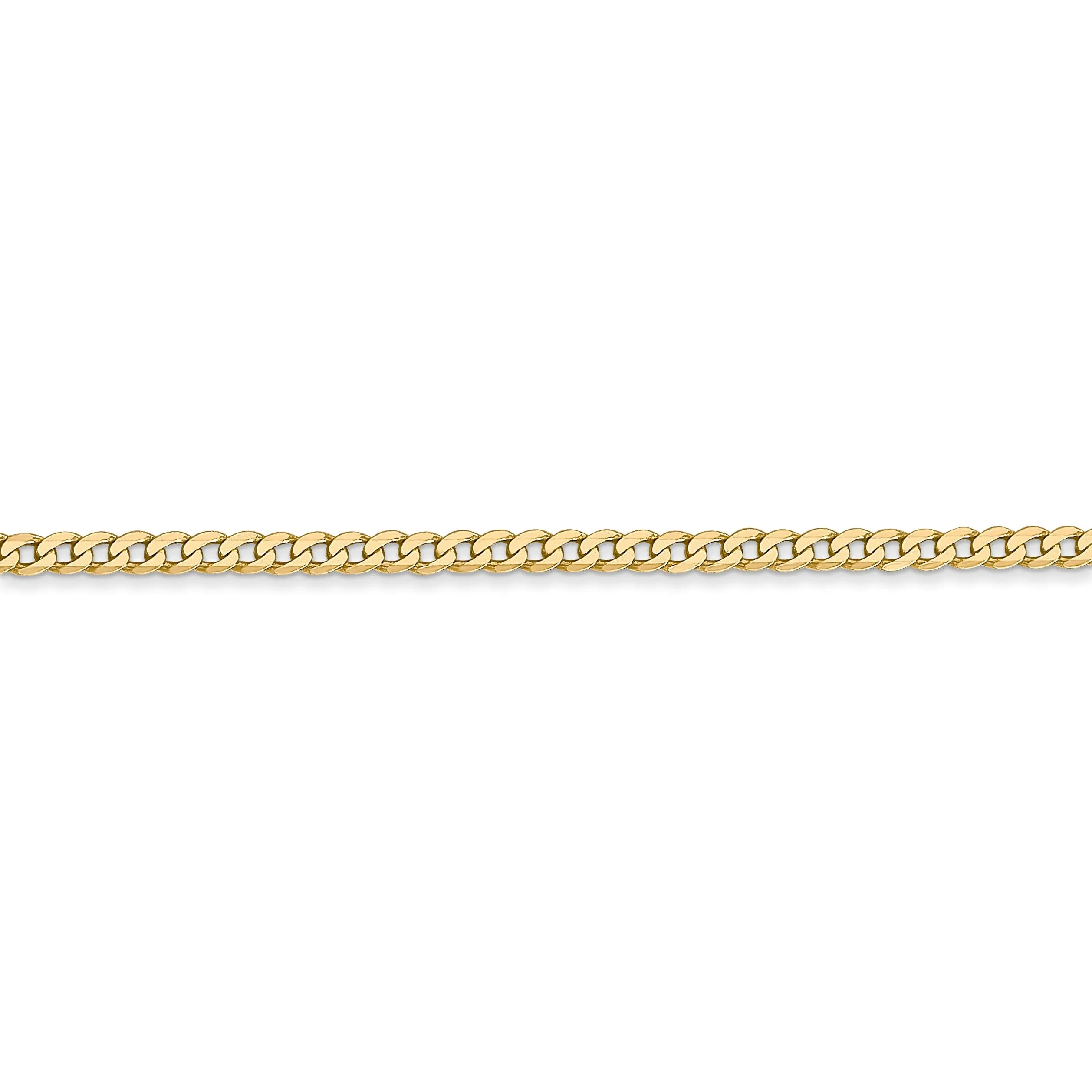 Leslie 14k Yellow Gold 2.2mm Beveled Curb Chain