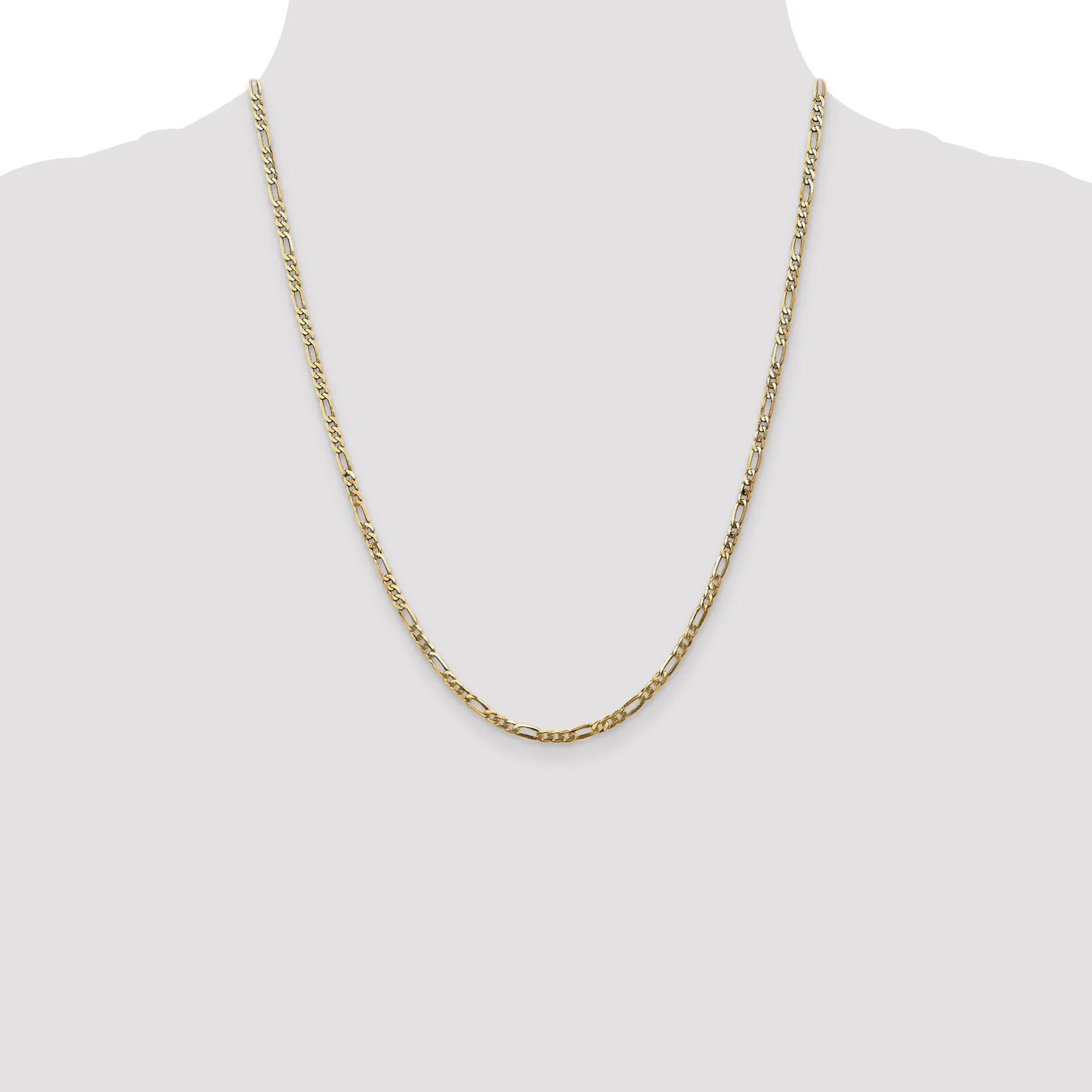 Leslie 14k Yellow Gold 2.75mm Flat Figaro Chain