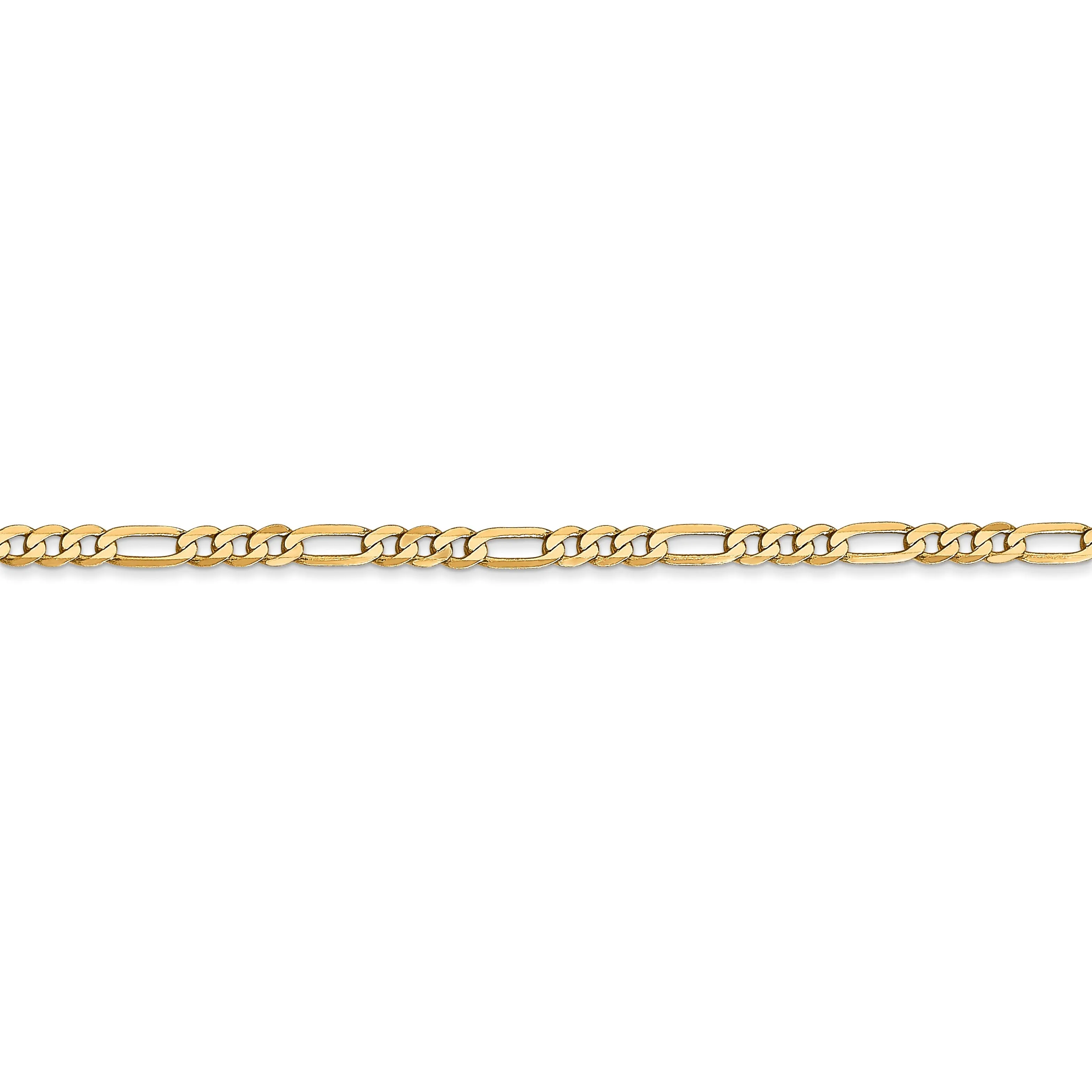 Leslie 14k Yellow Gold 2.75mm Flat Figaro Chain