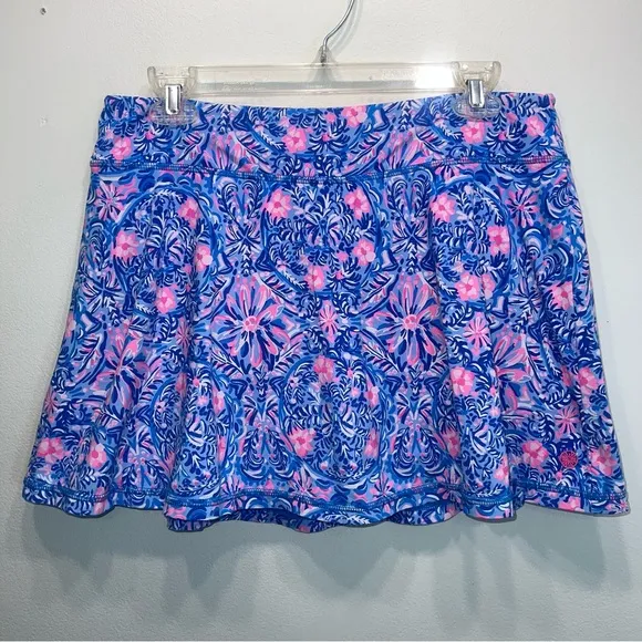 LILLY PULITZER Aila Luxletic Skort Skirt Pink Blue Size Large