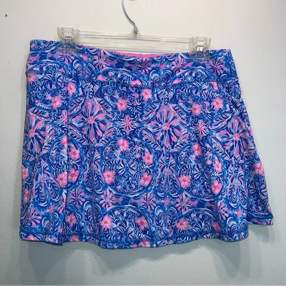 LILLY PULITZER Aila Luxletic Skort Skirt Pink Blue Size Large
