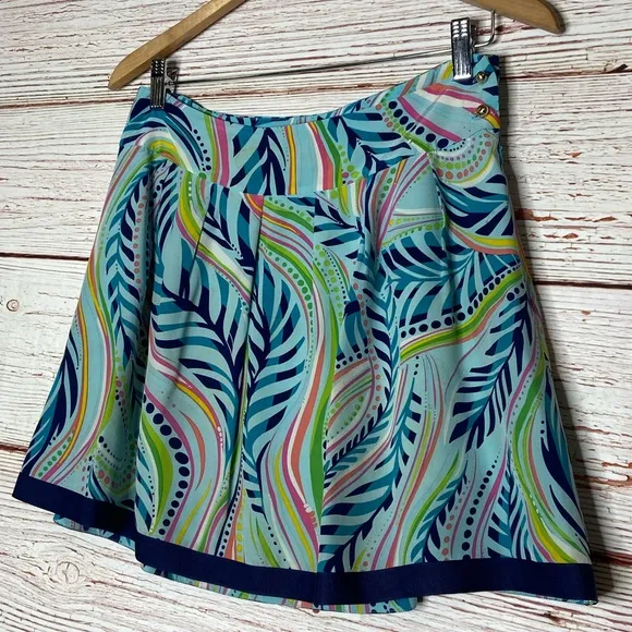 Lilly Pulitzer Silk Print Mini Skirt Sz 2