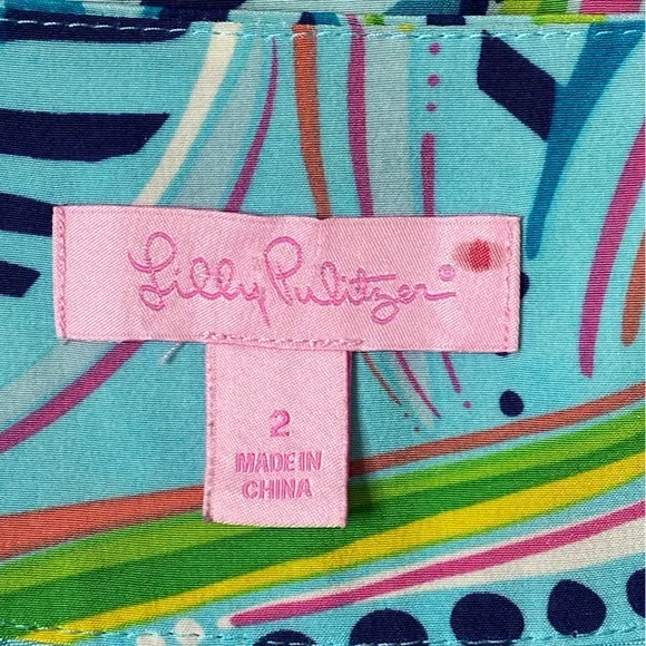 Lilly Pulitzer Silk Print Mini Skirt Sz 2