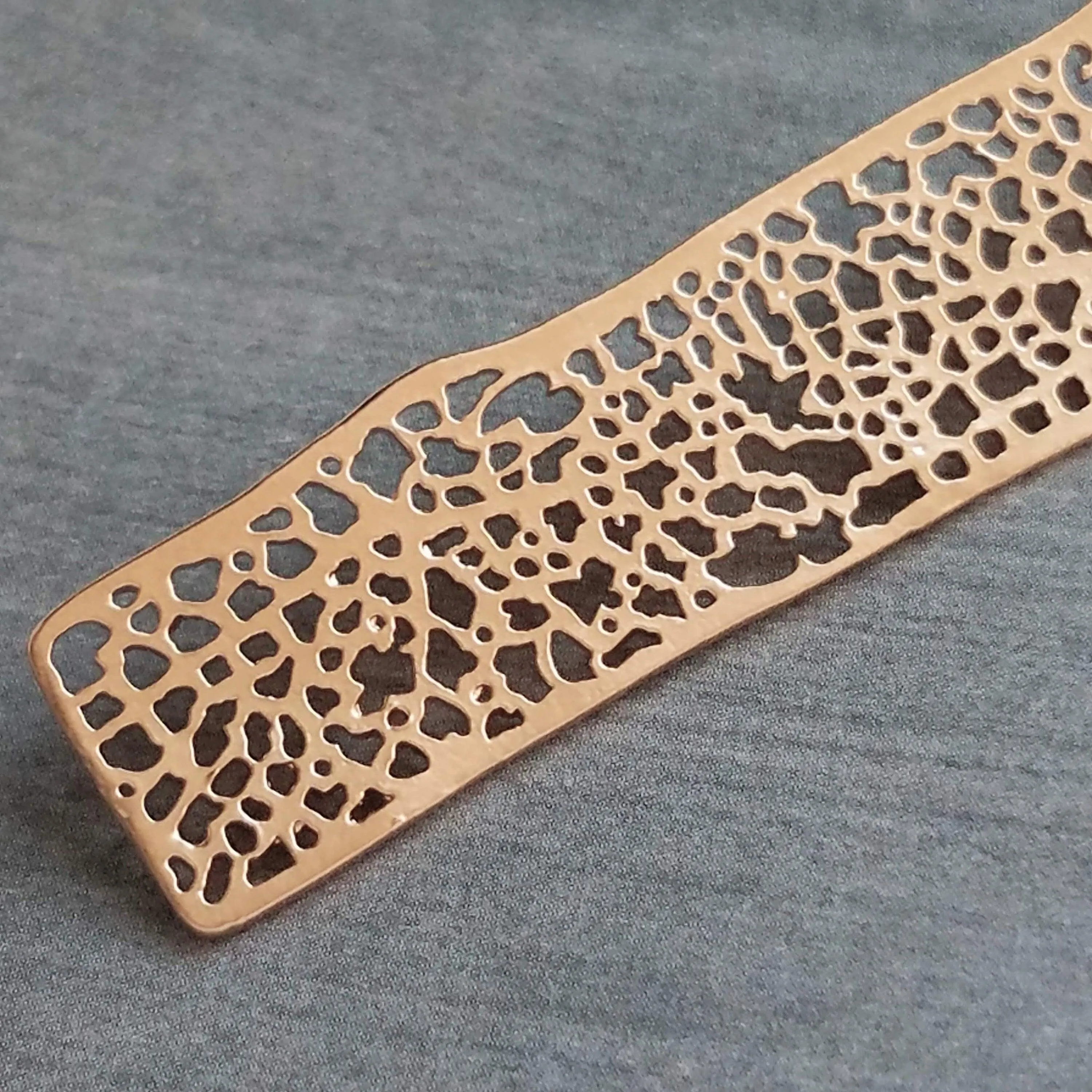 Long Rose Gold Rectangle Earrings, skeleton leaf earring, organic shape, rose gold filigree earring, thin rectangle earring, narrow