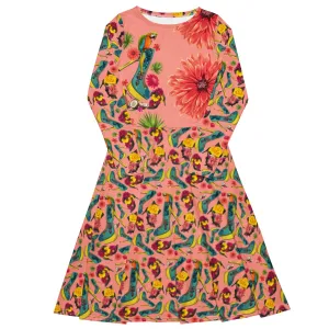 Long sleeve midi dress 'Tropical'