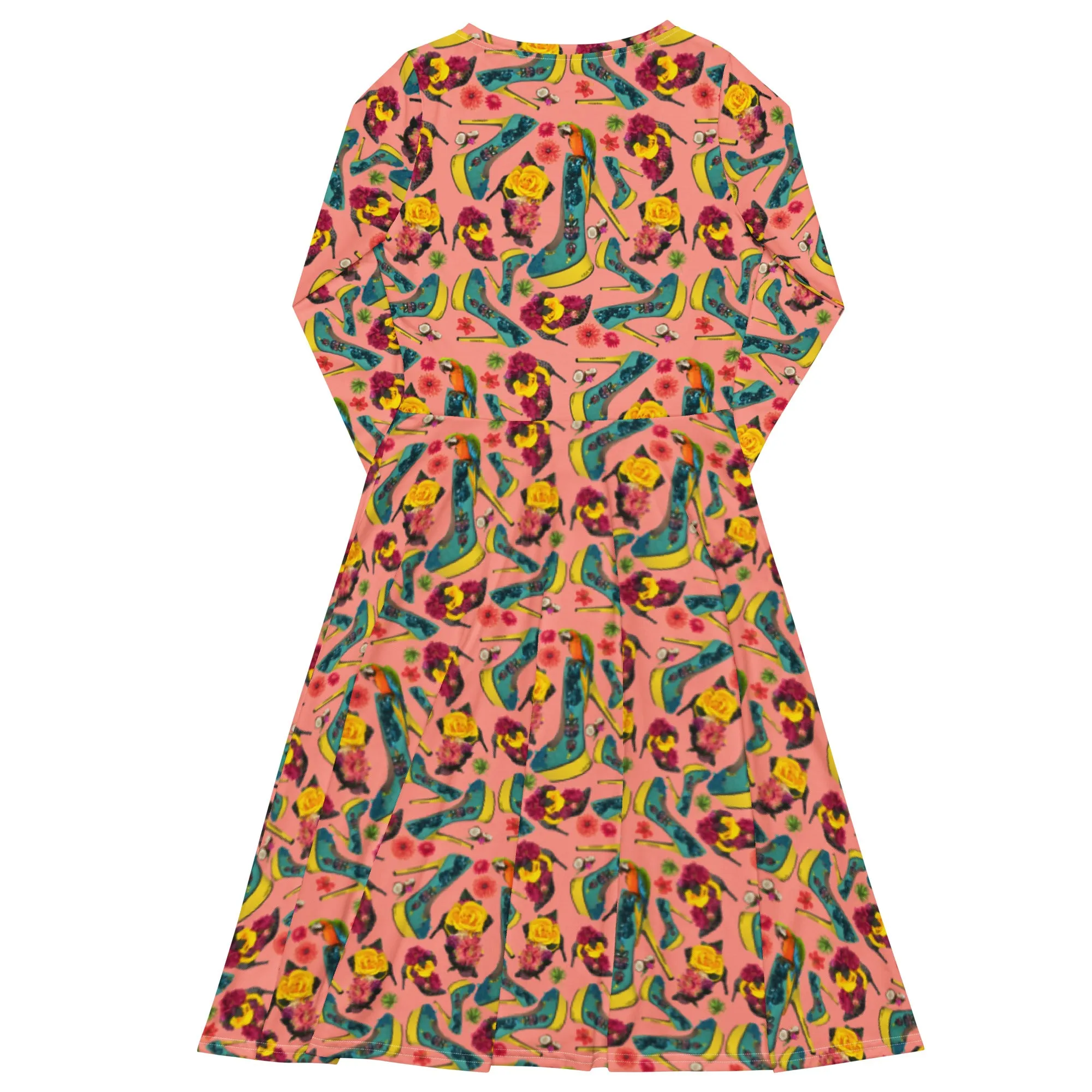 Long sleeve midi dress 'Tropical'