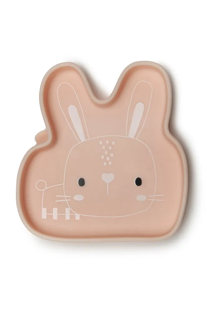 Loulou Lollipop - Born to be Wild Silicone Snack Suction Plate - Bunny