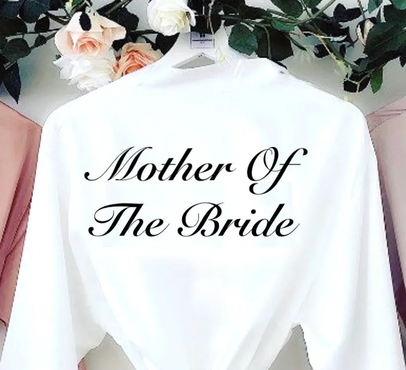 Lulabay ladies personalised bridal satin side slit lace robe