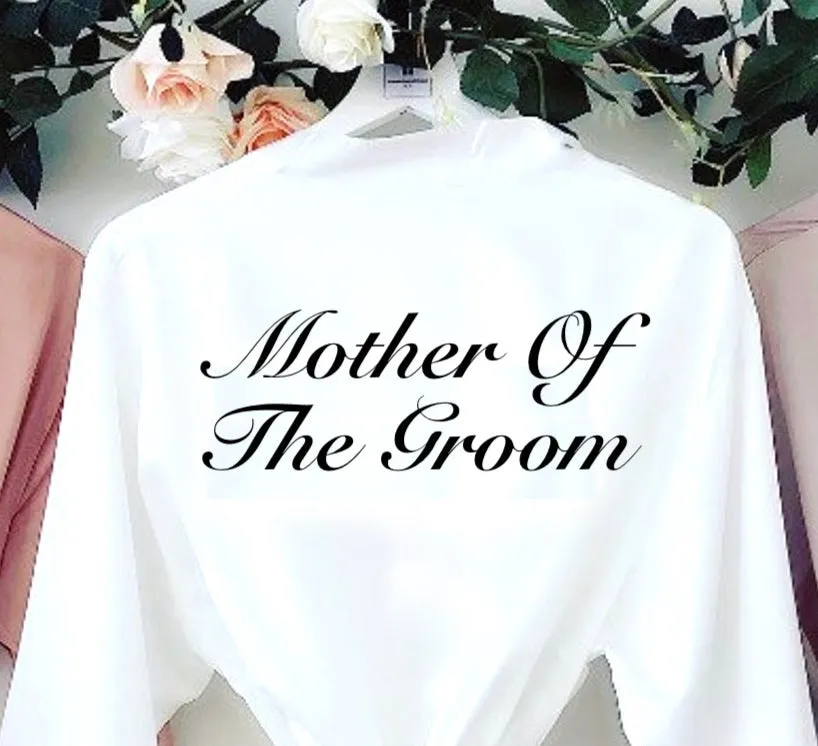 Lulabay ladies personalised bridal satin side slit lace robe