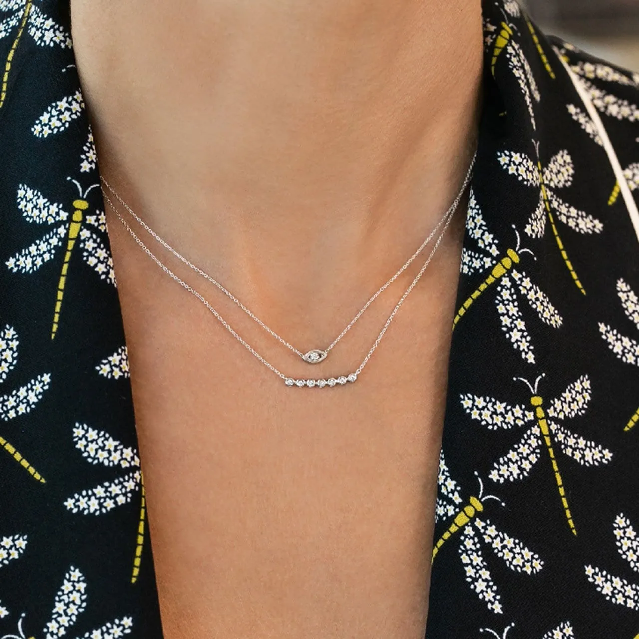 Lulu Jack Bezel Bar Necklace