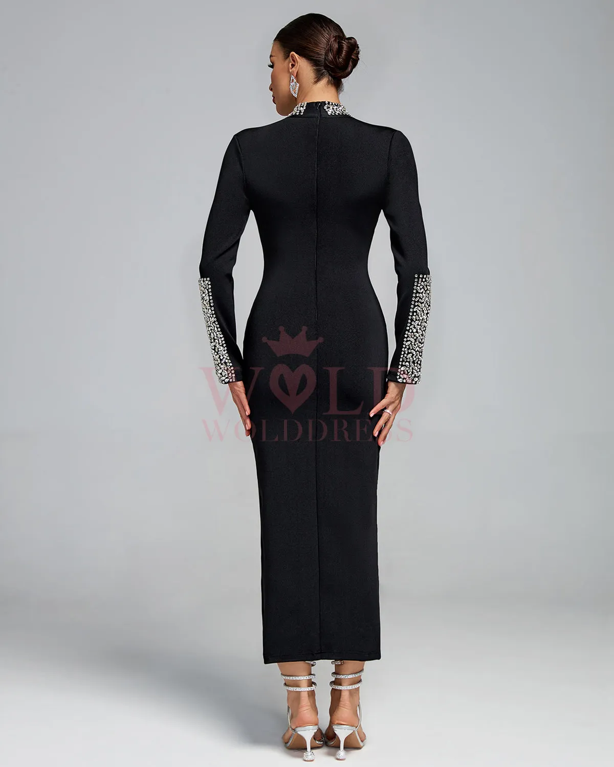 Luxury Crystal Detail Bandage Dress