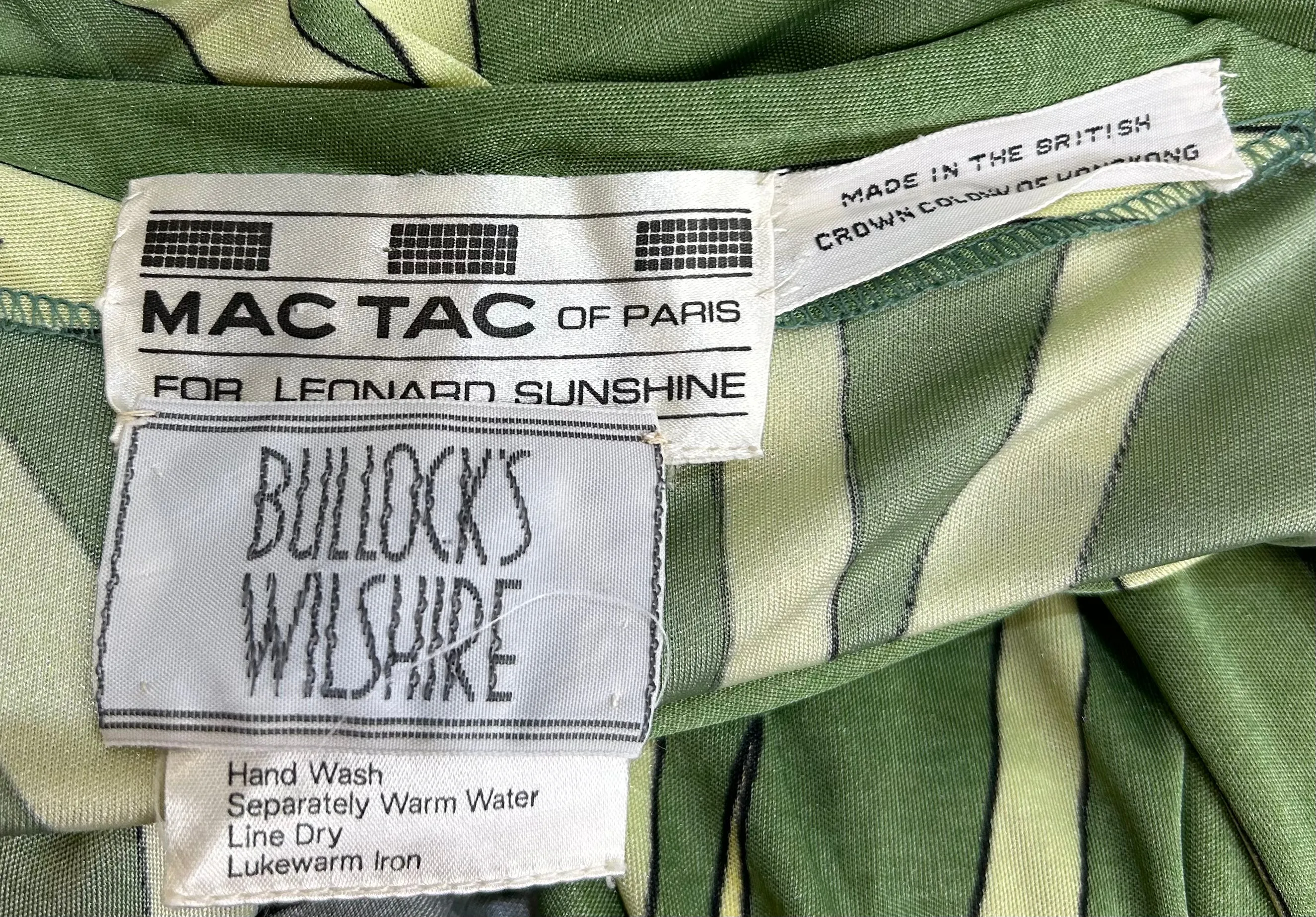 Mac-Tac 1970s Green Tropical Print Day Dress