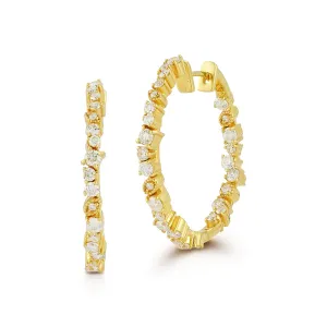 Medium Confetti Diamond Hoop Earrings