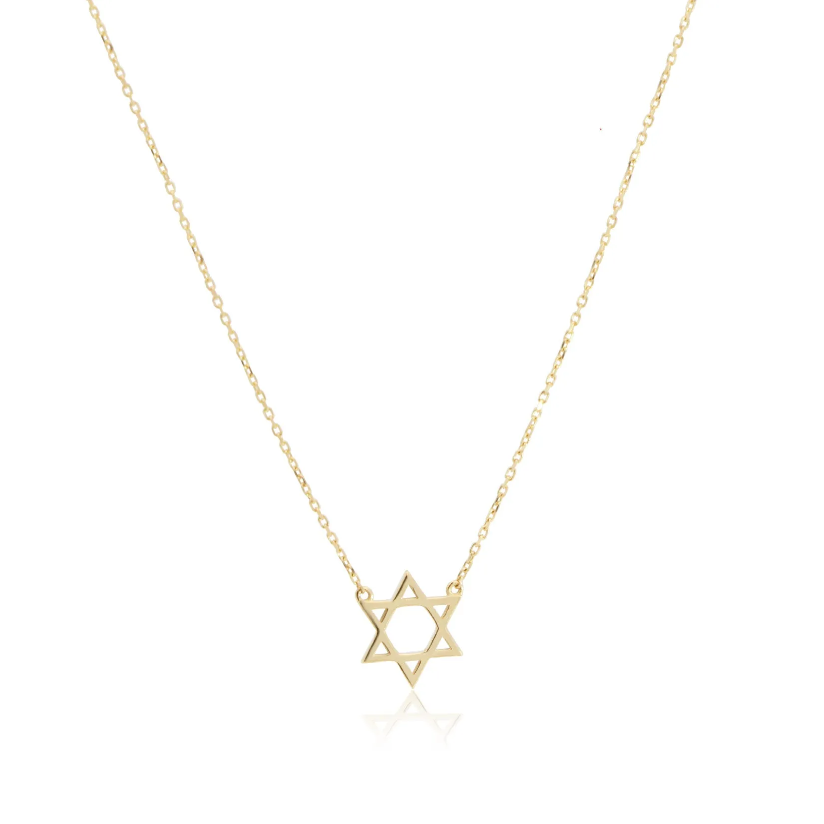 Mini Gold Star of David Necklace