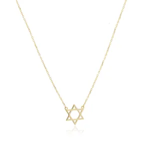 Mini Gold Star of David Necklace