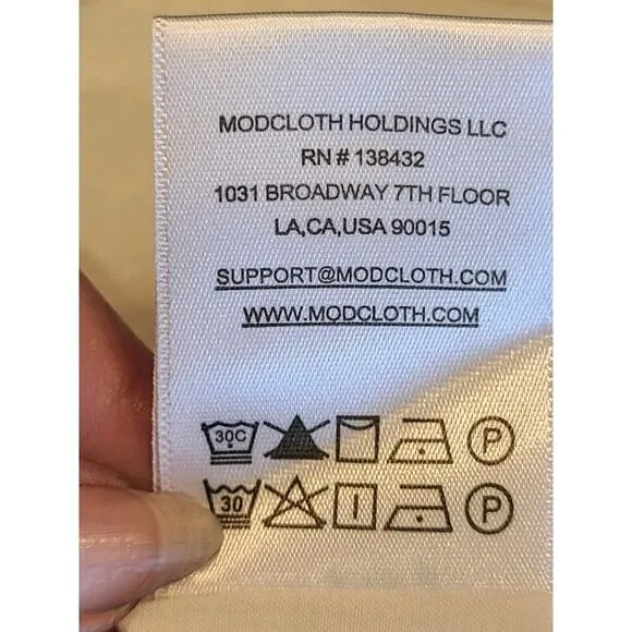ModCloth Midi Skirt Women Tropical Print Multicolor Belted Kitch Lined | 8 EUC
