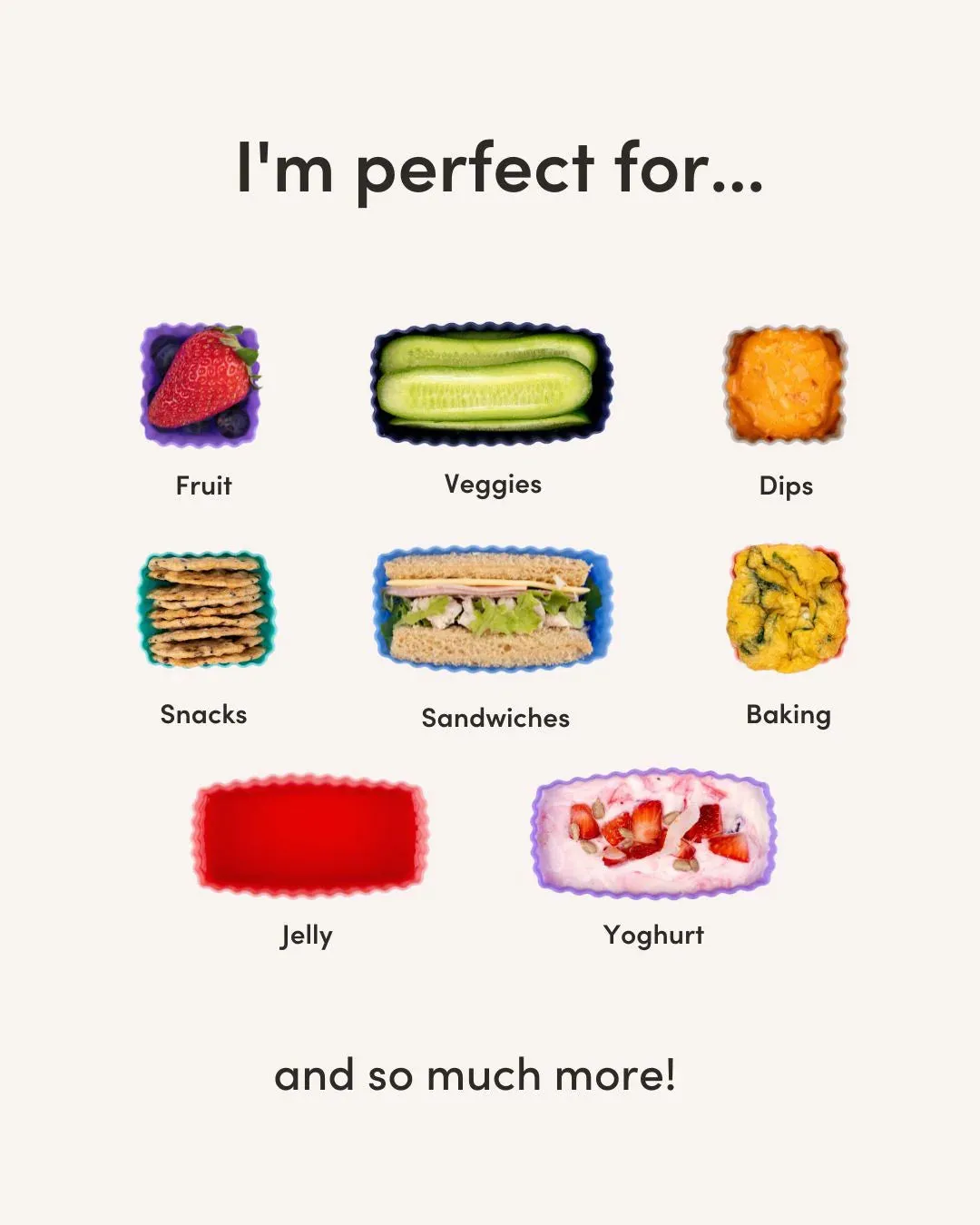 Montiico Lunch Bento Cups 3 Pack - Assorted