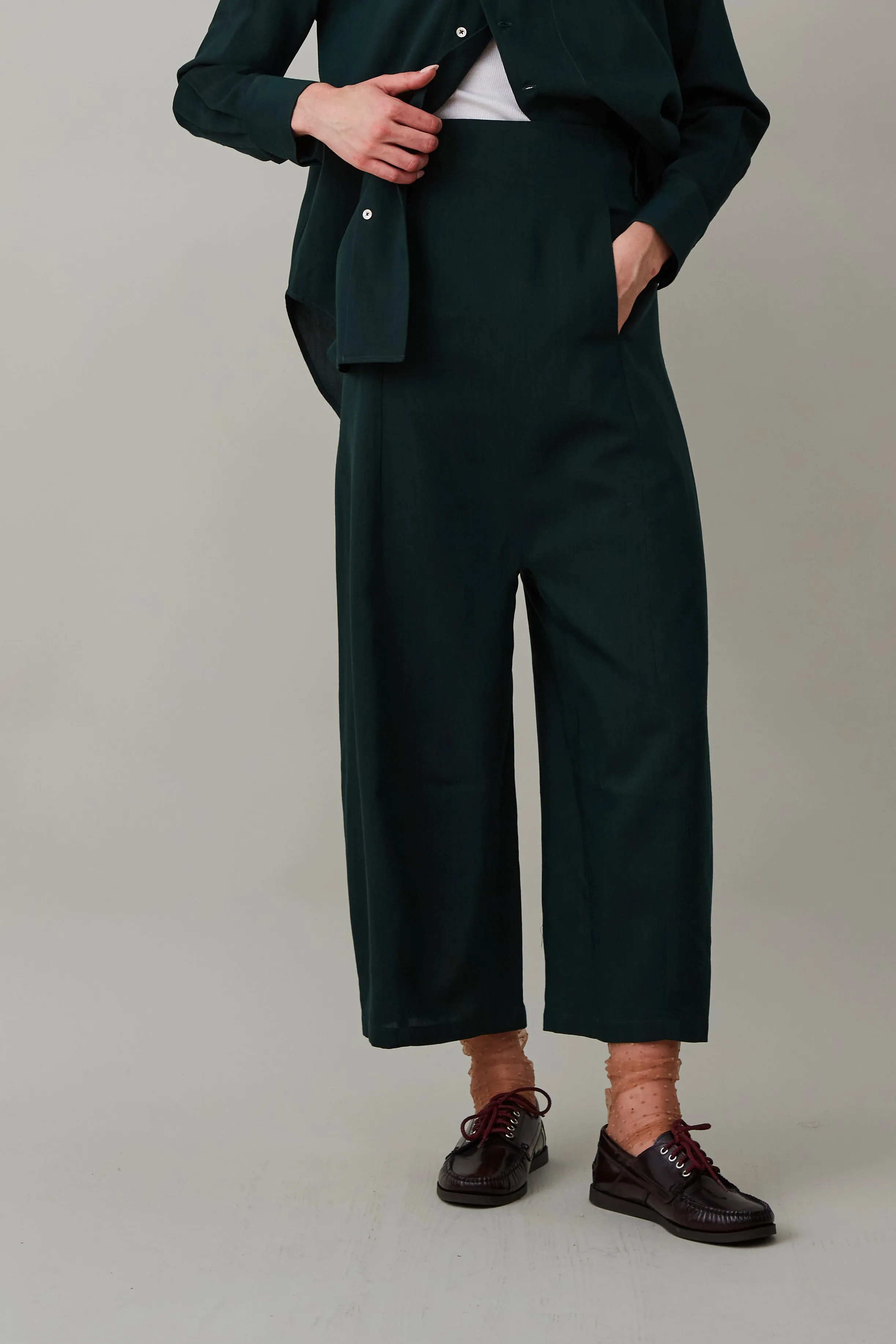 MORGAN PANT | FOREST TROPICAL WOOL