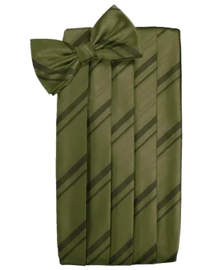 Moss Striped Satin Cummerbund