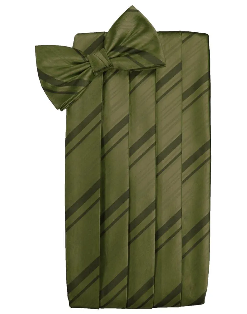 Moss Striped Satin Cummerbund
