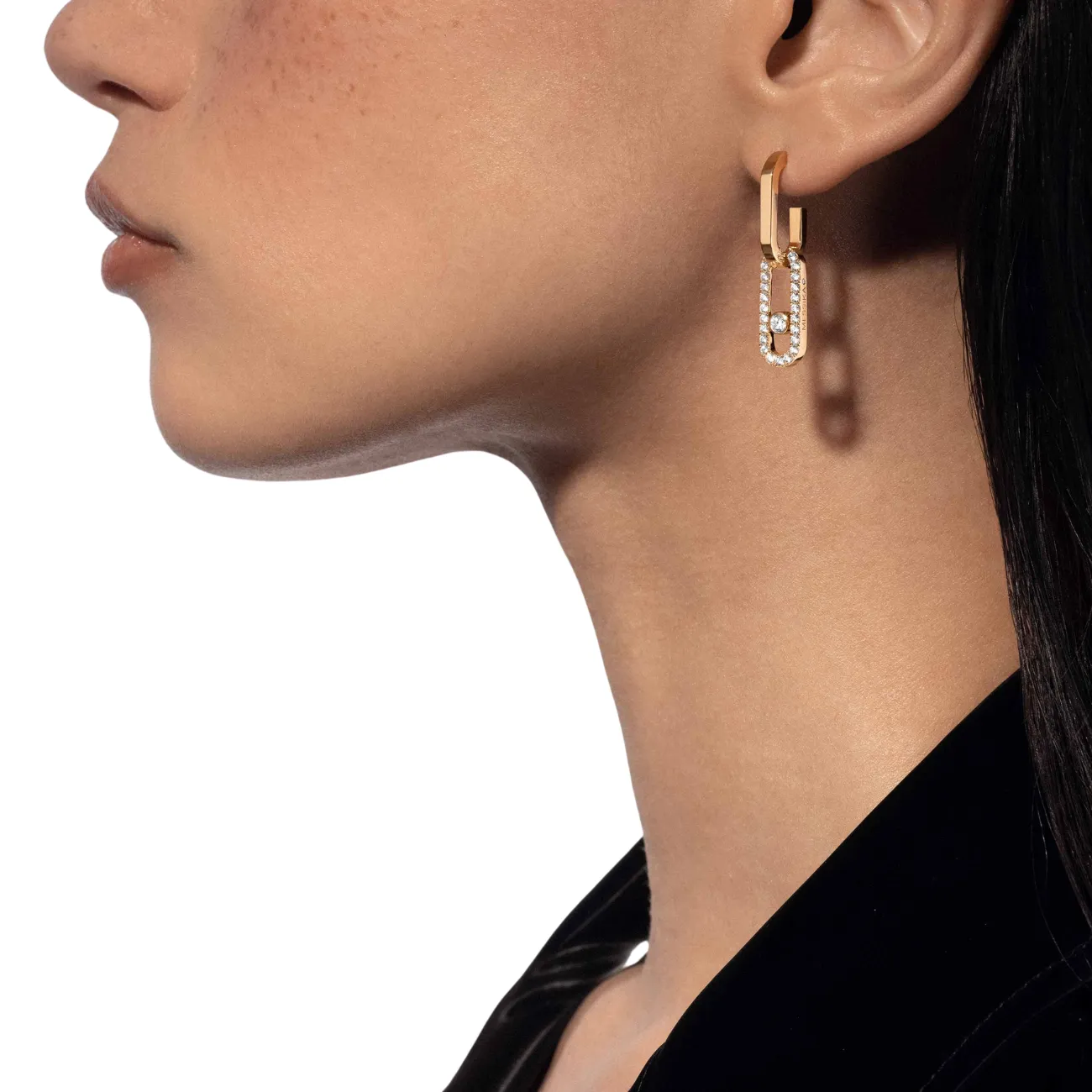 Move Link 18K Yellow Gold Diamond Pavé Drop Earrings