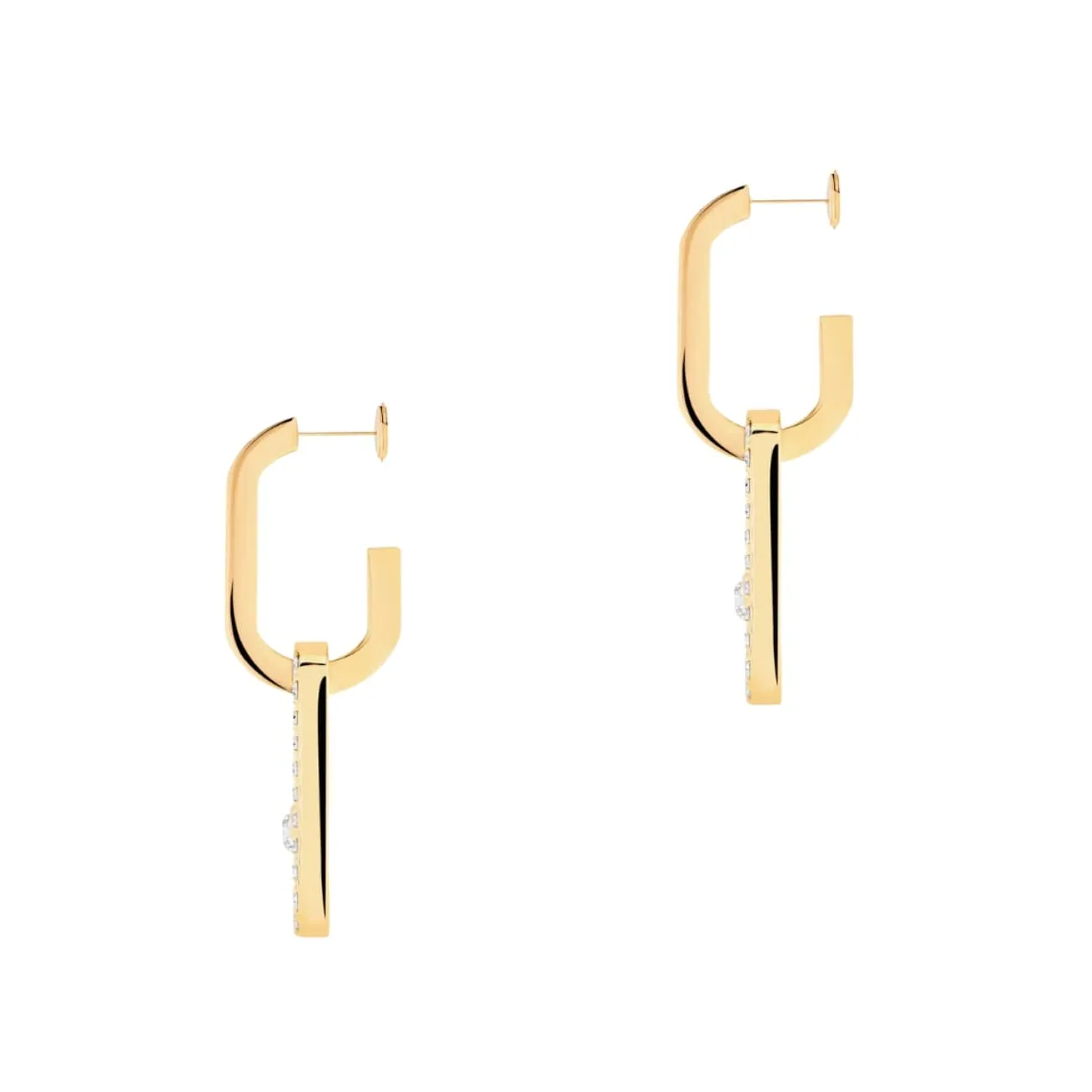 Move Link 18K Yellow Gold Diamond Pavé Drop Earrings