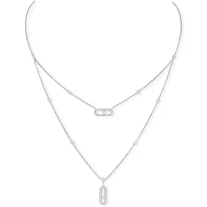 Move Uno 18K White Gold 2 Rows Pavé