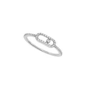 Move Uno 18K White Gold Pavé Diamond Ring