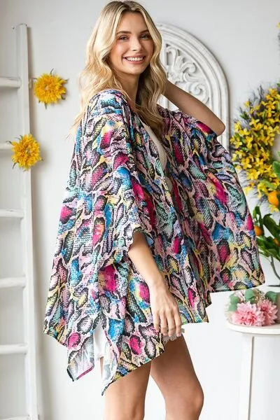 Multi Color Open Front Cardigan