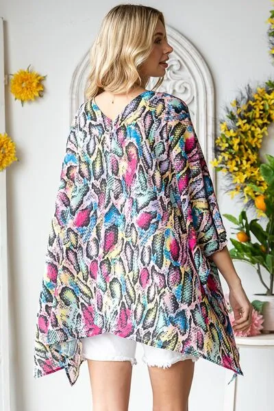 Multi Color Open Front Cardigan