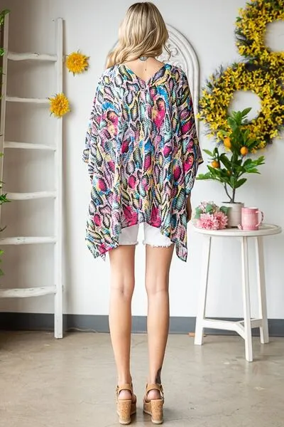 Multi Color Open Front Cardigan
