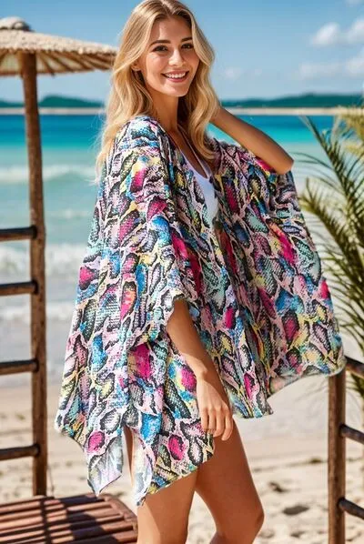 Multi Color Open Front Cardigan