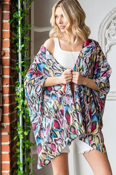 Multi Color Open Front Cardigan