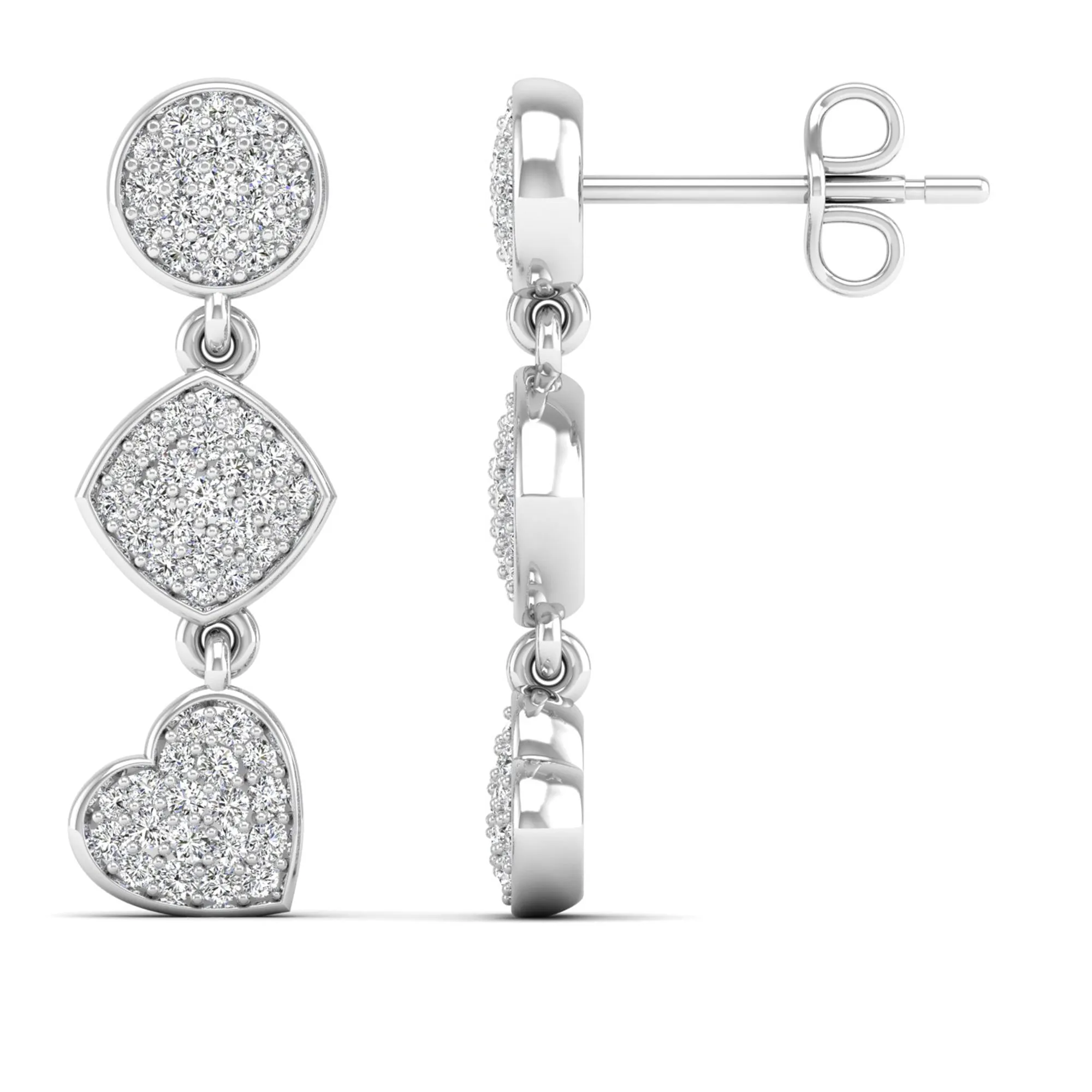 Multi Shape Diamond Drop Earrings