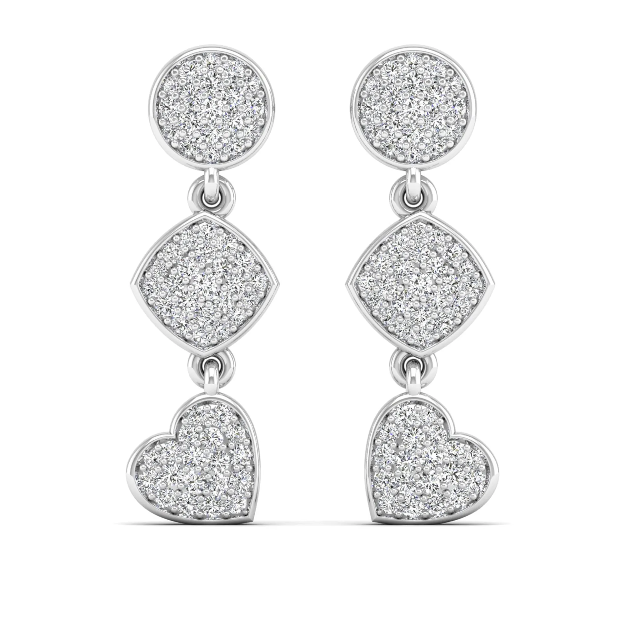Multi Shape Diamond Drop Earrings