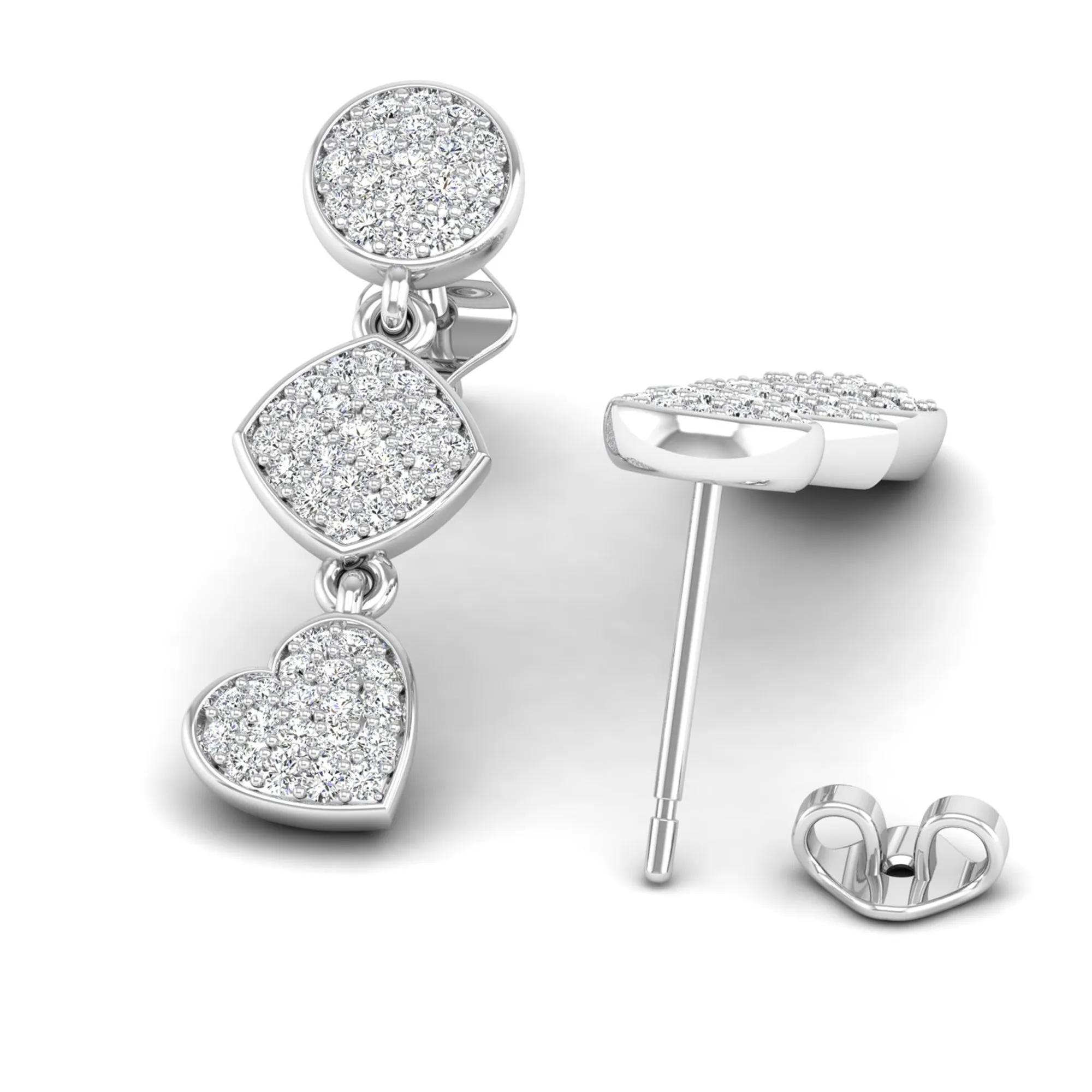 Multi Shape Diamond Drop Earrings