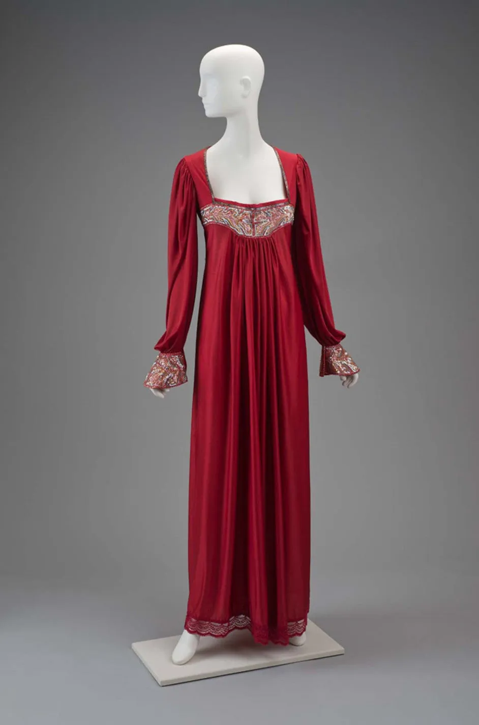 Museum Held 1970s Bill Gibb Sequin Detail Jersey Dress