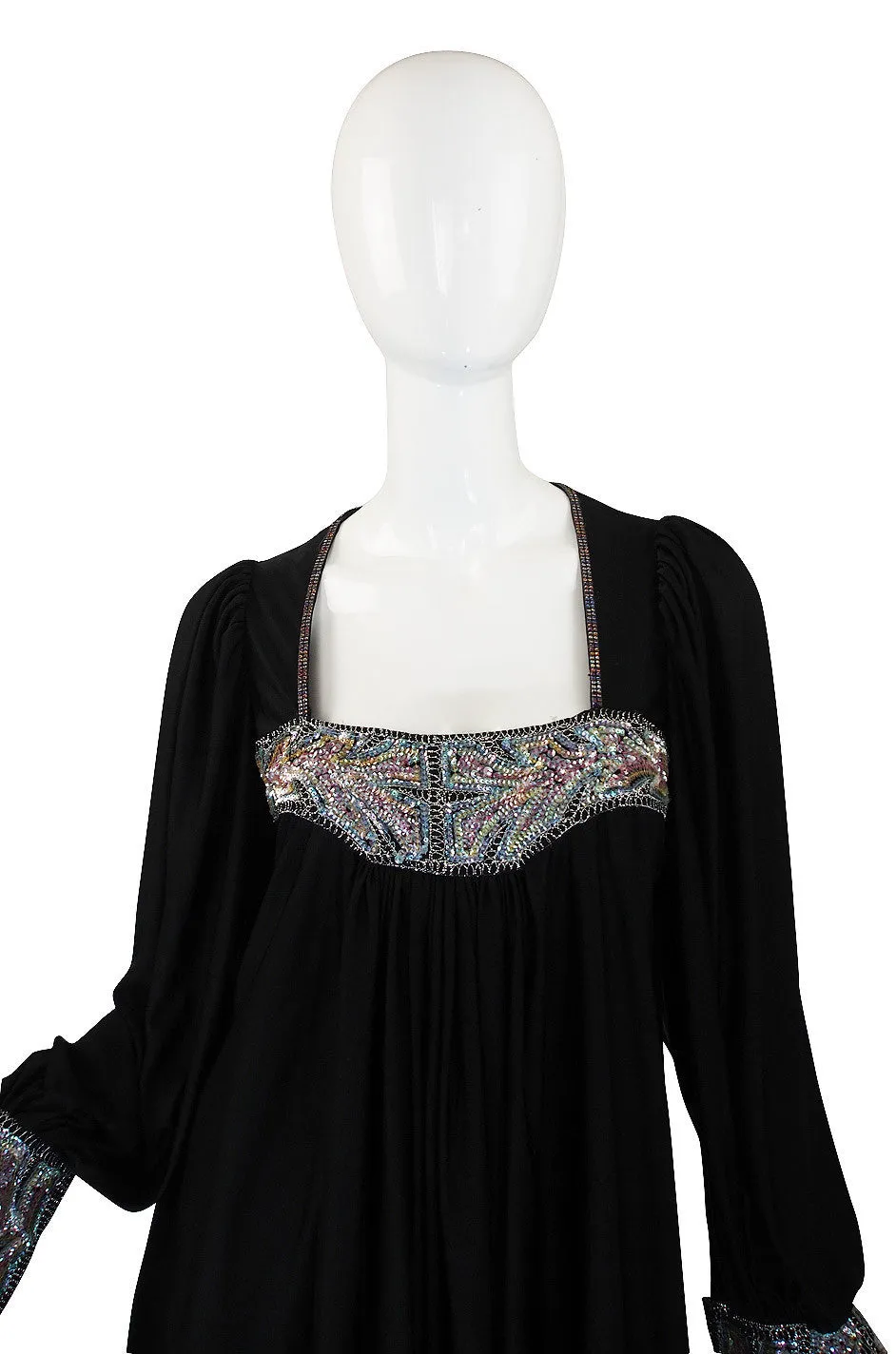 Museum Held 1970s Bill Gibb Sequin Detail Jersey Dress