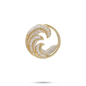 Nalu Pendant in Gold with Diamonds - 22mm