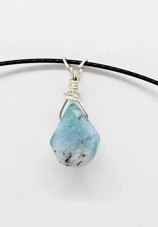 Natural Gemstone pendant with 18" Sterling Silver snake chain.