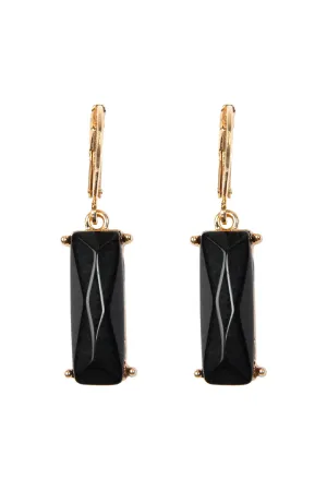 Natural Stone Rectangle Euro Earrings