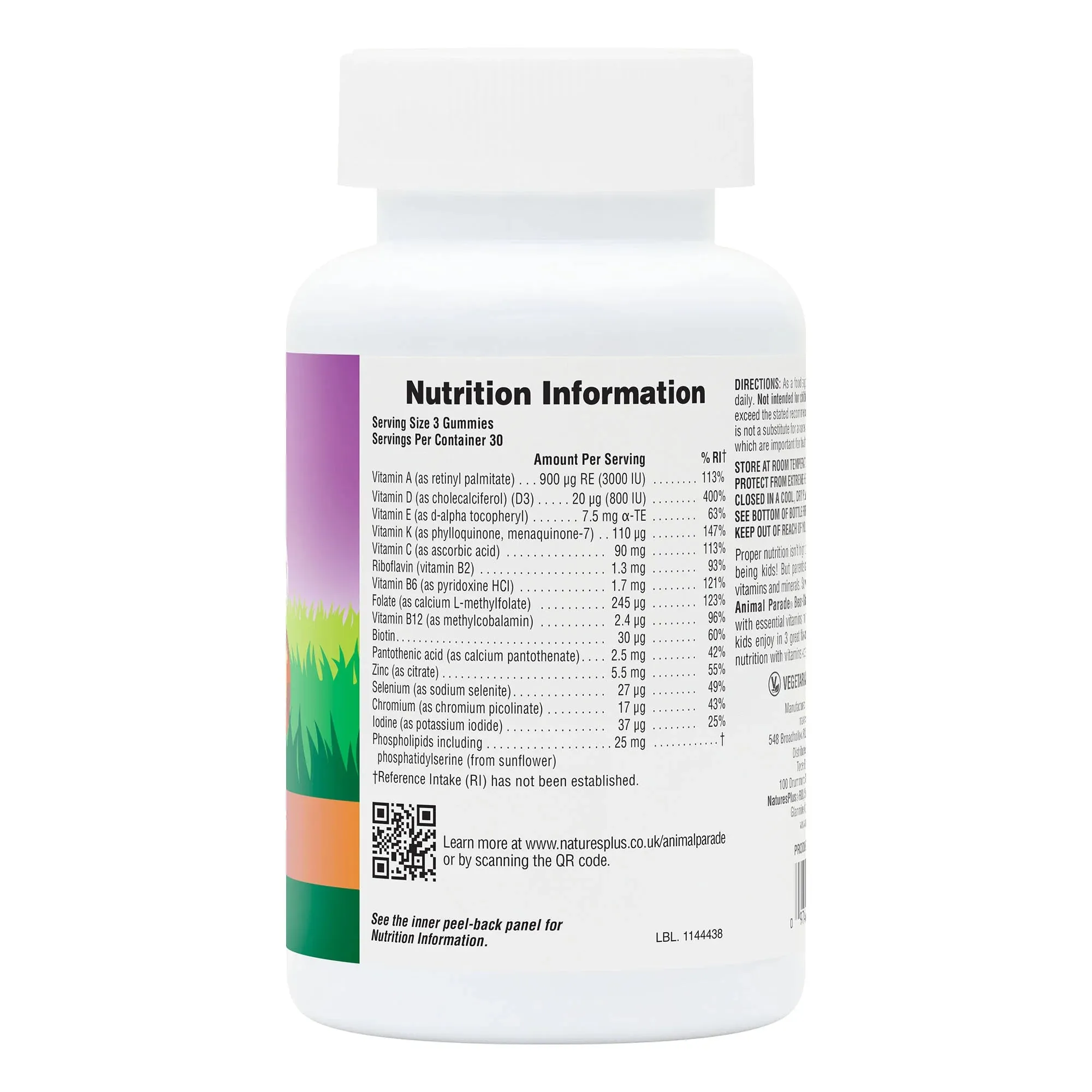 Natures Plus Animal Parade Multivitamin 90 Gummies - Cherry, Grape & Orange Natural Flavours