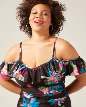 New CITY CHIC Elba Tankini Top IN Black Print! TOP ONLY! PLUS Sz XL/22! XL/22, 52.8” bust, 45.7” waist	, 57.5” hip! Retails $79 