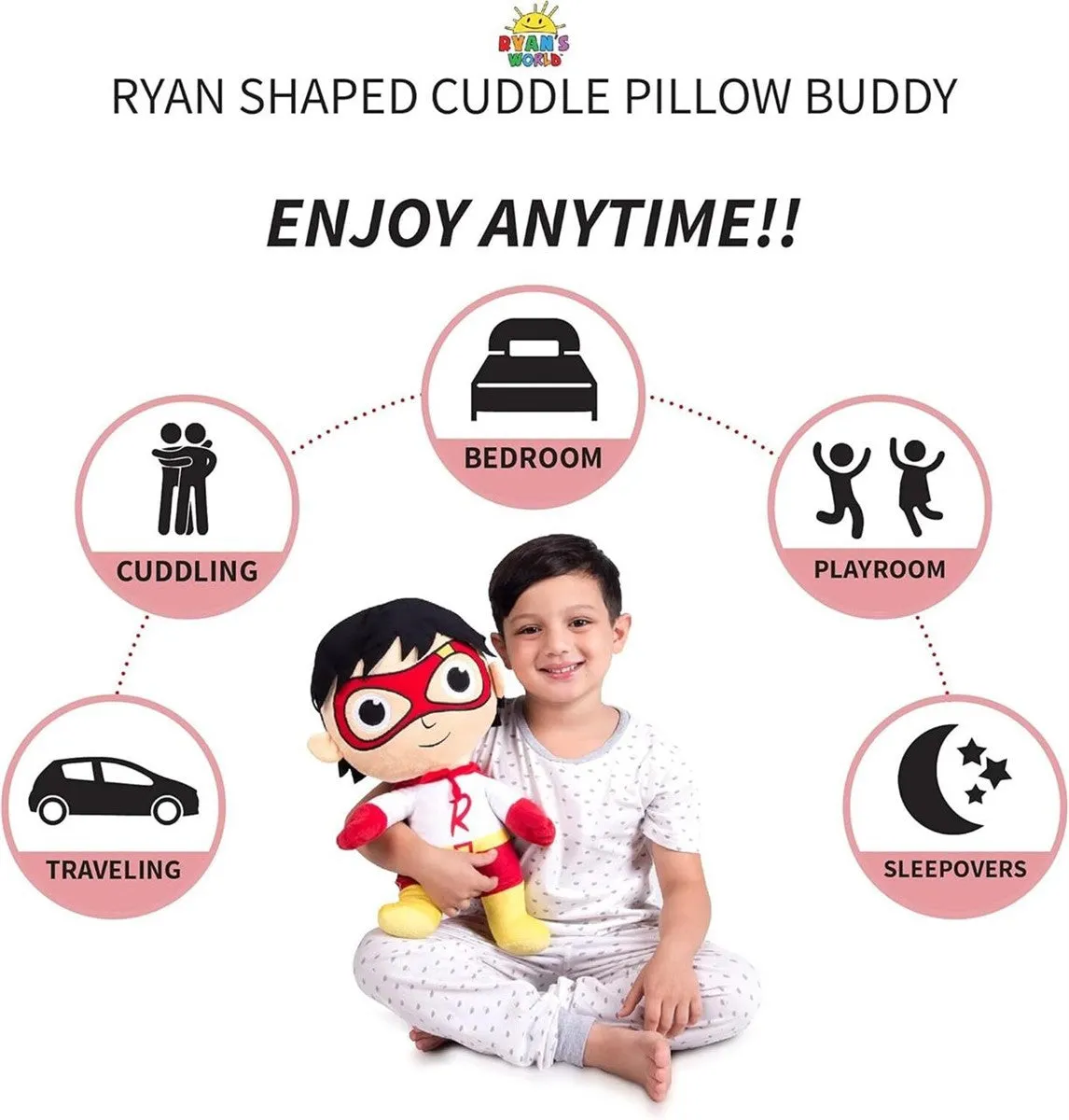 New RYAN'S WORLD 18" Plush Cuddle Character Pillow